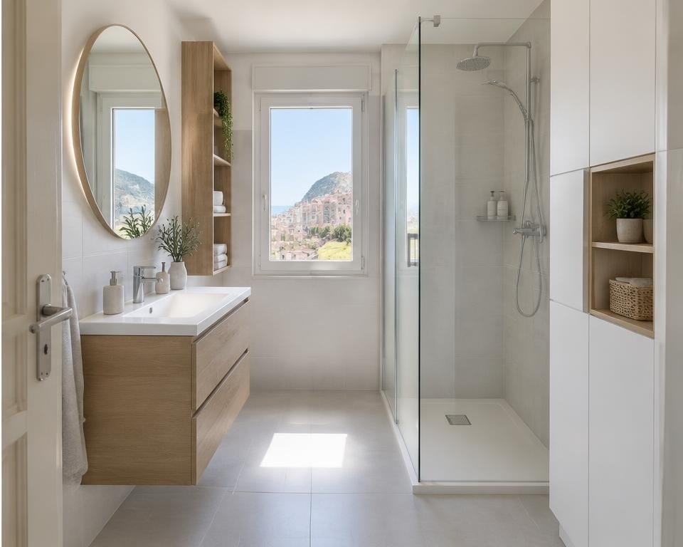 Menton — petite salle de bain optimisée — après