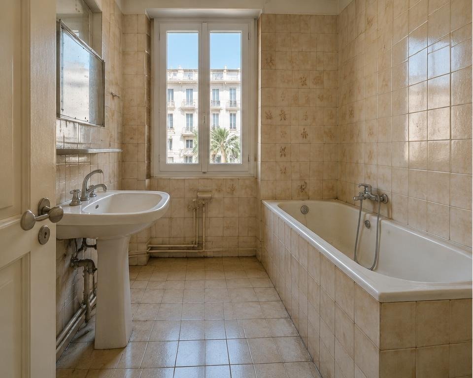 Cannes — baignoire remplacée par une douche — avant